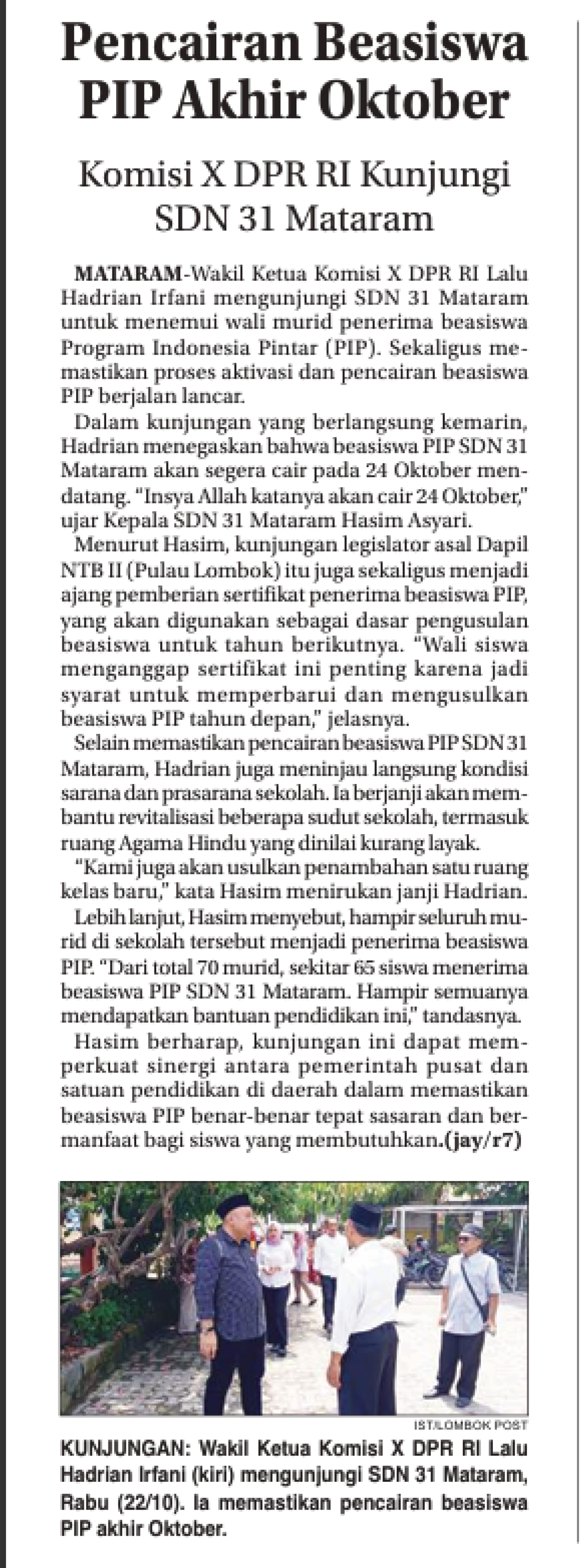 PENCAIRA BEASISWA PIP AKHIR OKTOBER