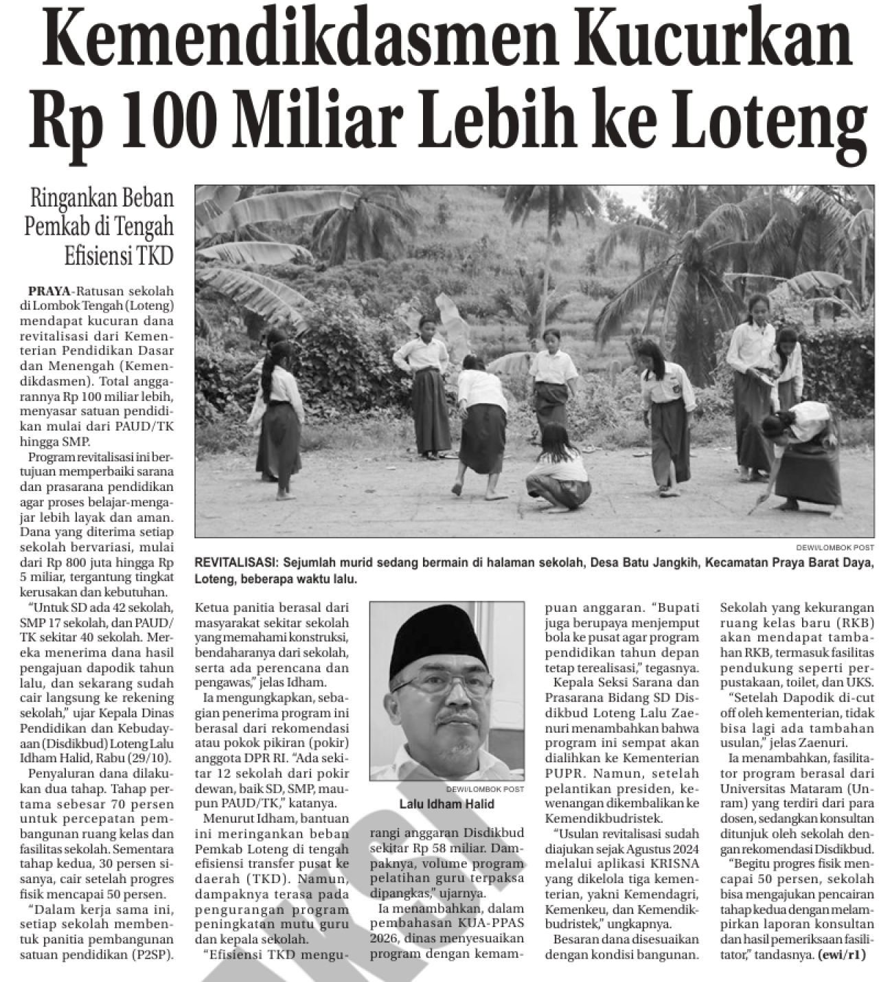 Kemendikdasmen Kucurkan Rp 100 Miliar Lebih Ke Kab. Lombok Tengah