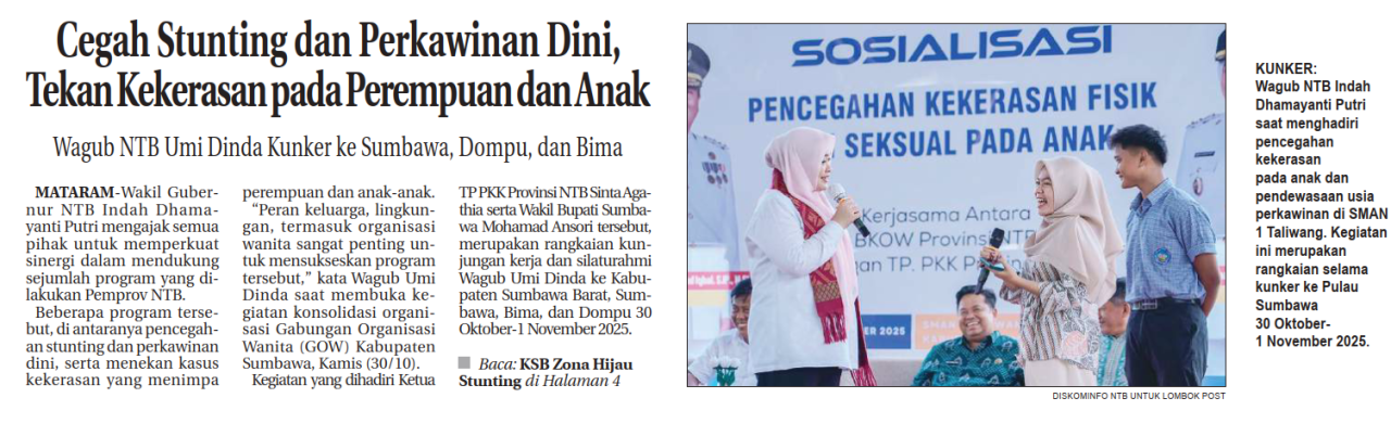 Cegah Stunting dan Perkawinan dini, Tekan Kekerasan Pada Perempuan dan Anak