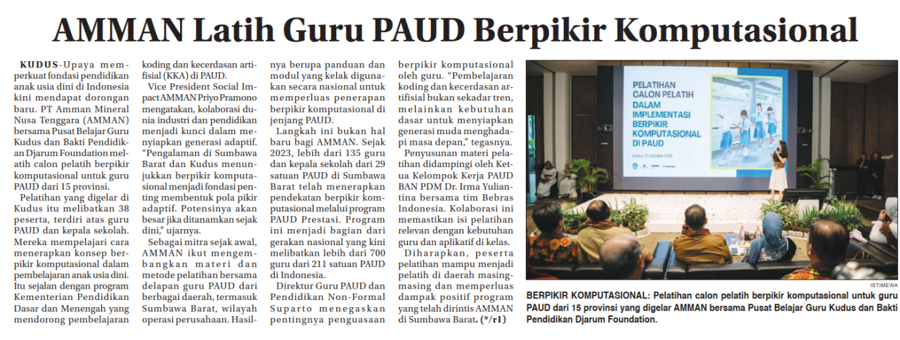 AMMAN Latih Guru PAUD Berpikir Komputasional