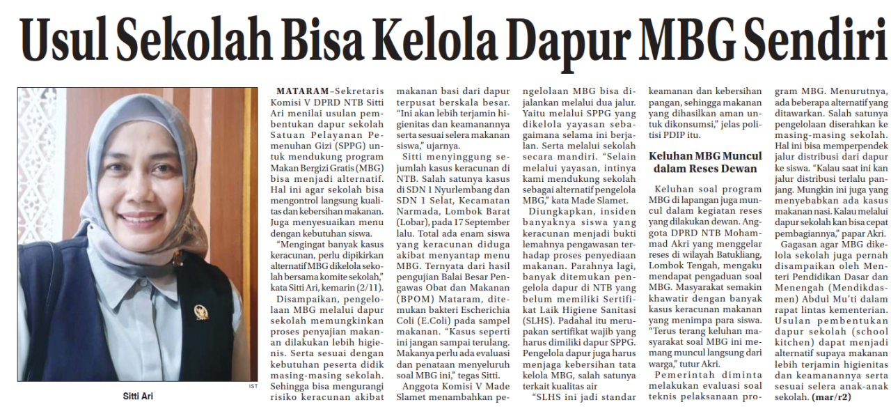 Usul Sekolah Bisa Kelola Dapur MBG Sendiri