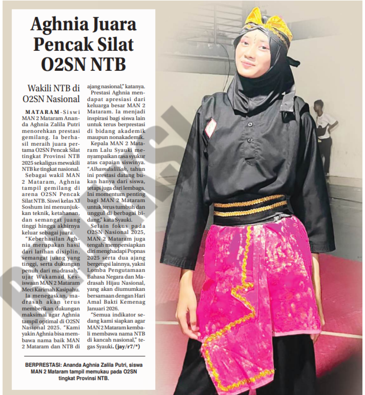 AGHNIA JUARA PENCAK SILAT O2SN NTB