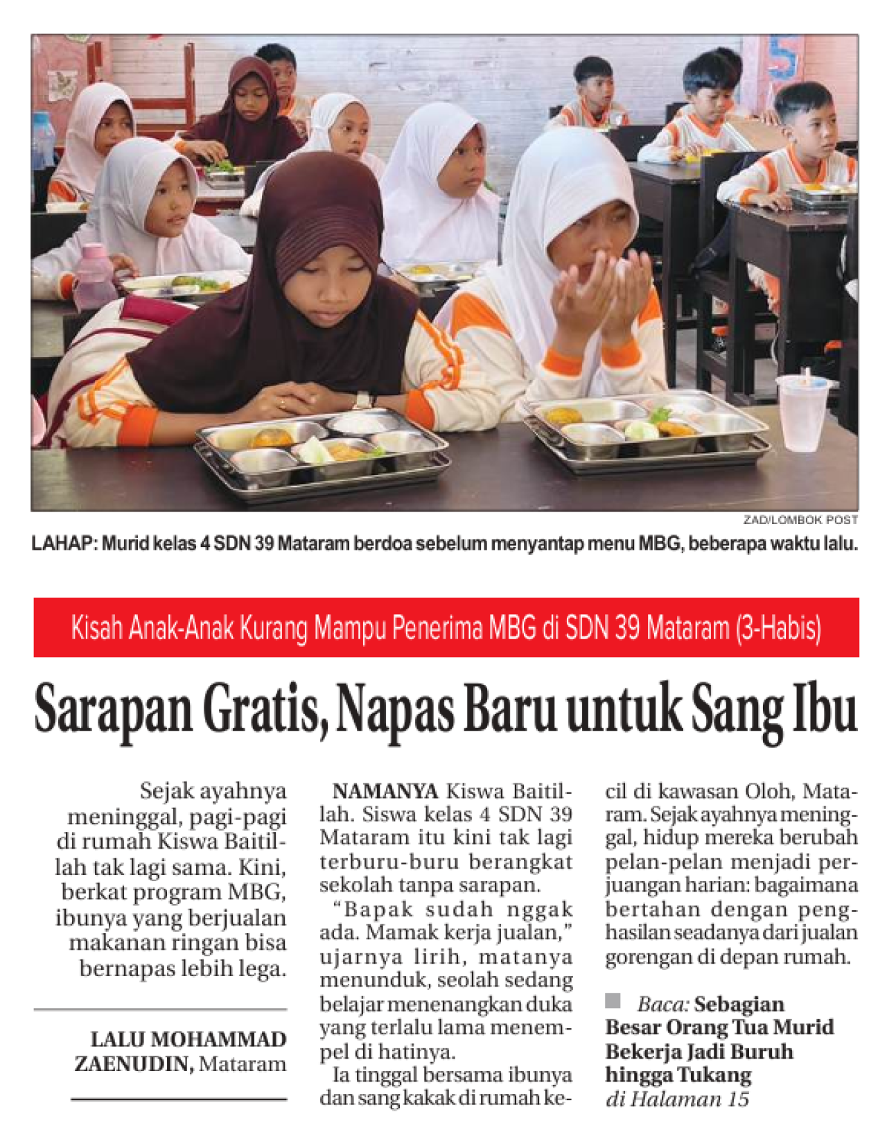 Sarapan Gratis, Napas Baru untuk Sang Ibu