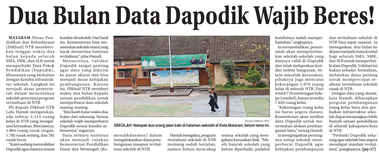 Dua Bulan Data Dapodik Wajib Beres!