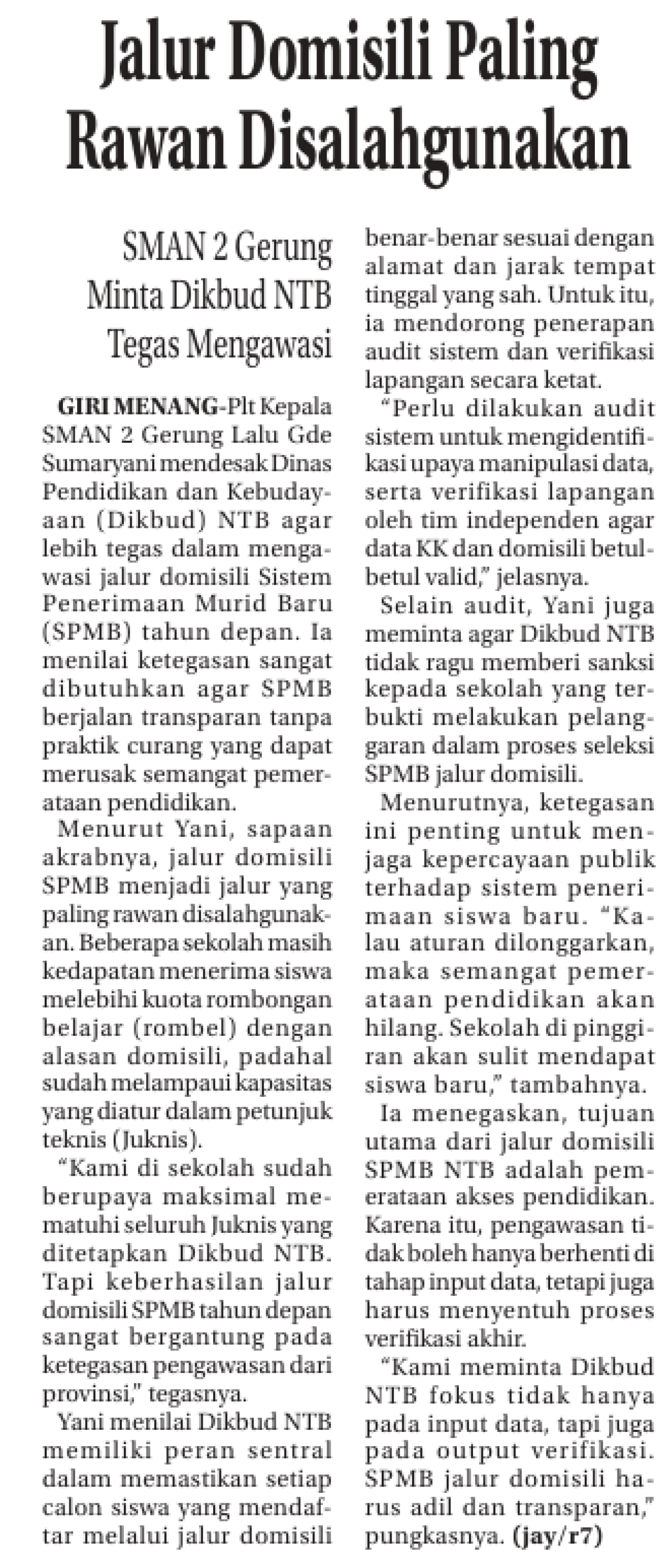 Jalur Domisili Paling Rawan Disalahgunakan