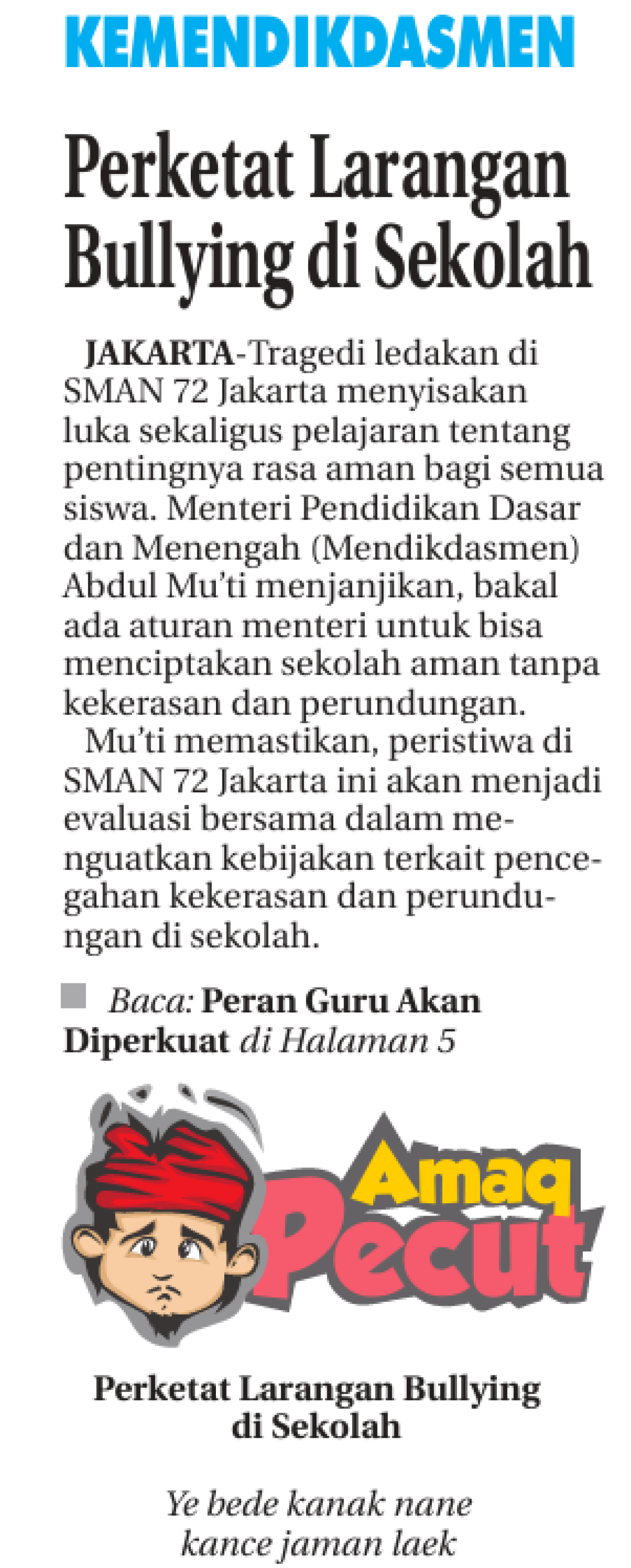 Kemendikdasmen, Perketat Larangan Bullying di Sekolah