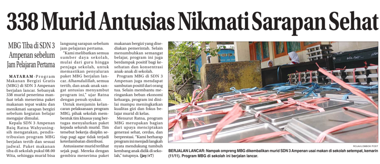 338 Murid Antusias Nikati Sarapan Sehat