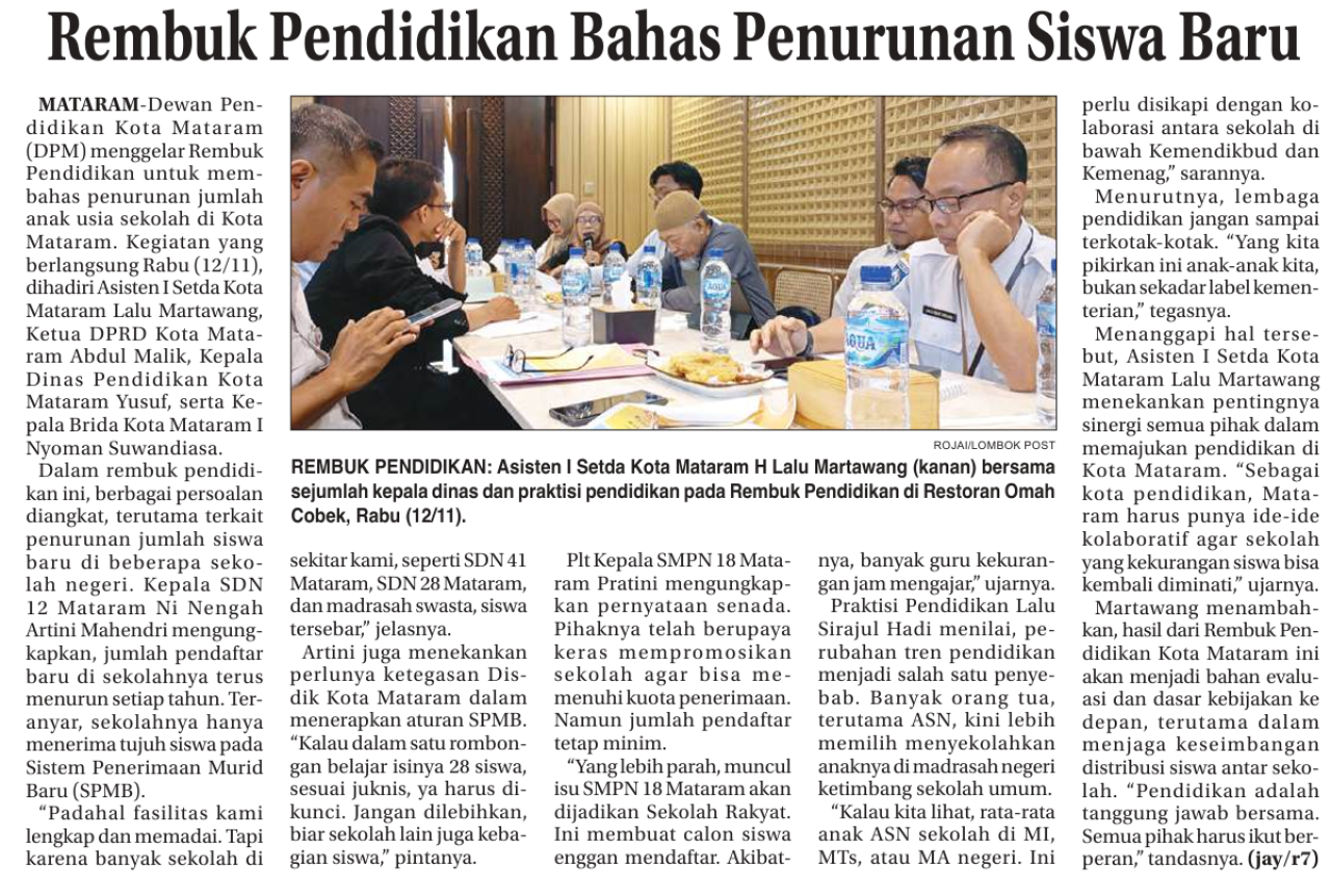 Rembuk Pendidikan Bahas Penurunan Siswa Baru