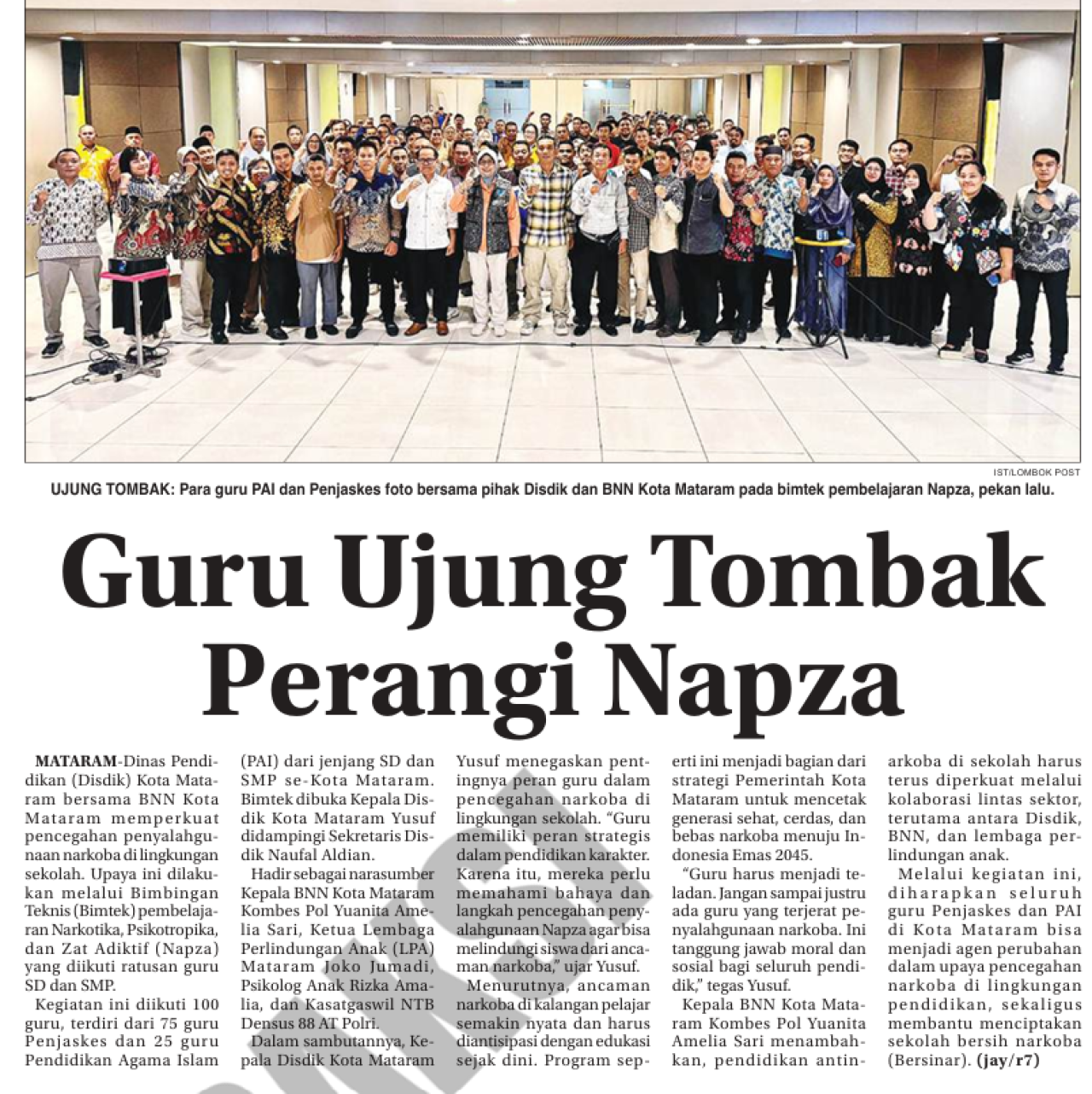 Guru Ujung Tombak Perangi Napza