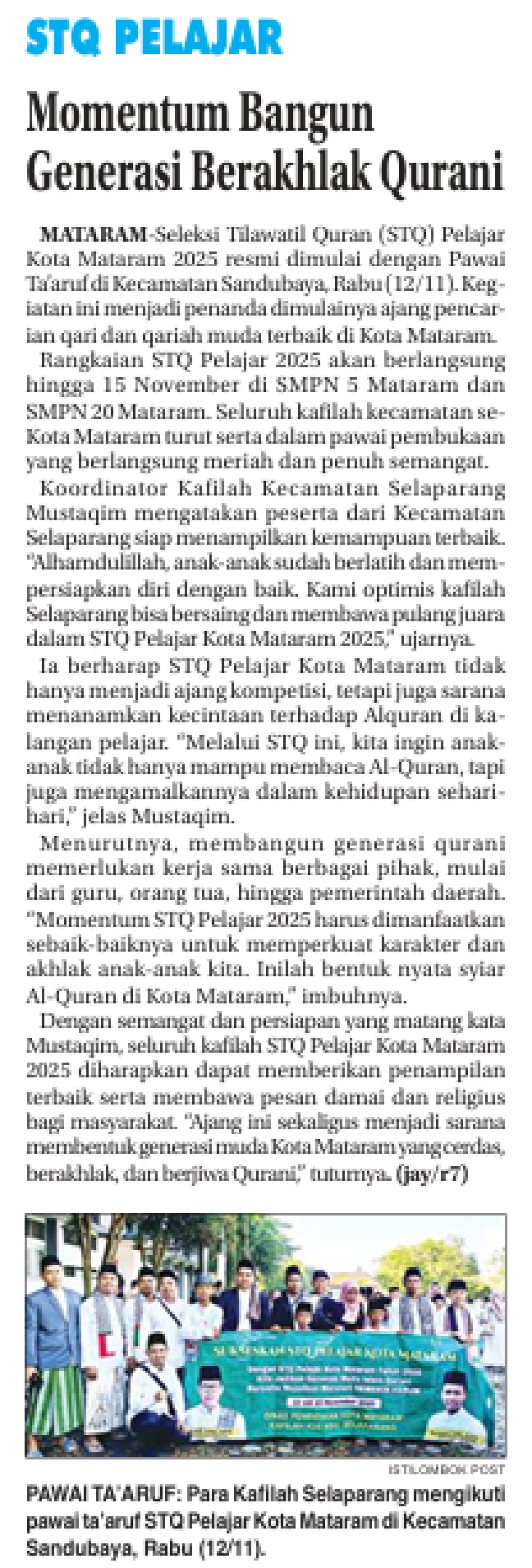 Momentum Bangun Generasi Berakhlak