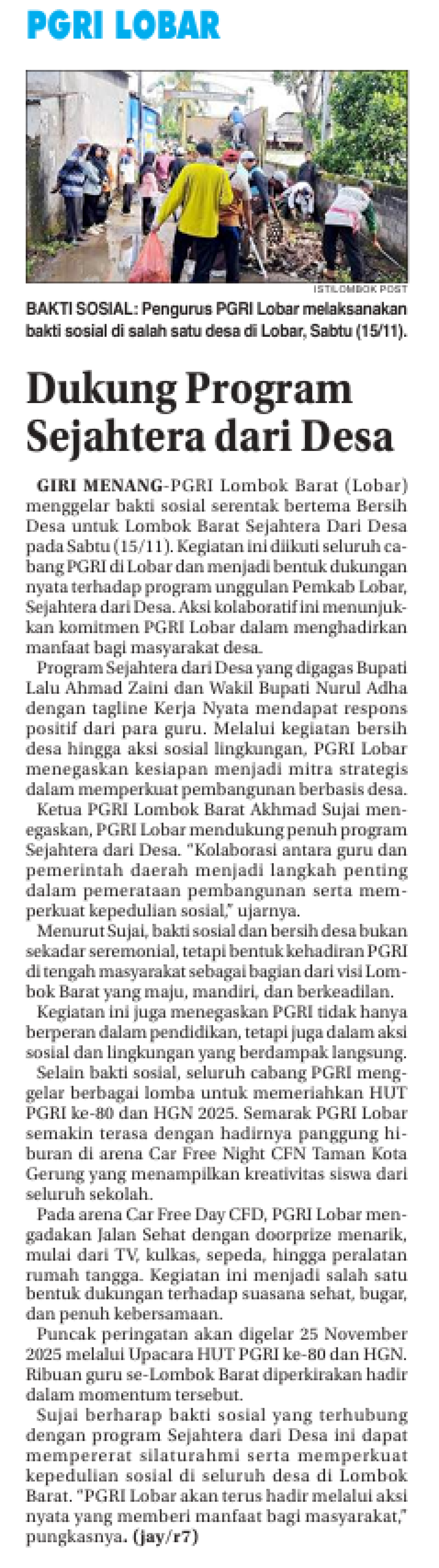 Dukung Program Sejahtera dari Desa