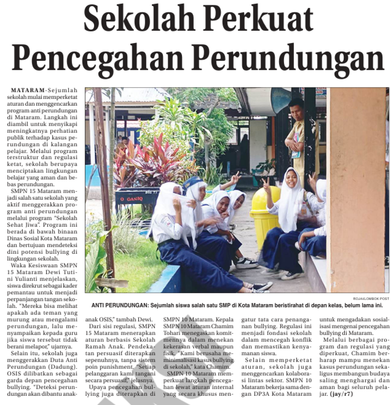 Sekolah Perkuat Pencegahan Perundungan
