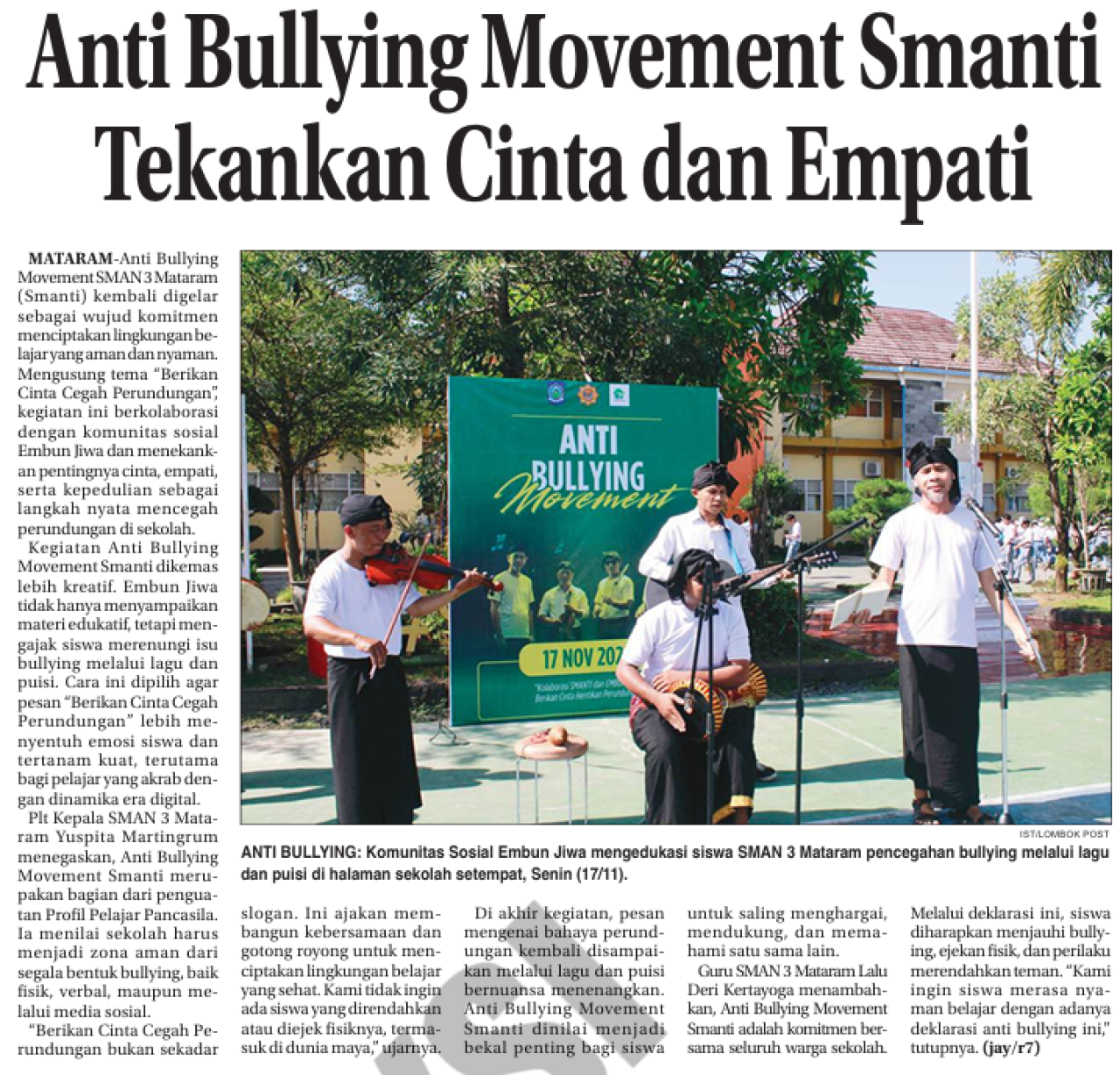 Anti Bullying Movement Smanti Tekankan Cinta dan Empati