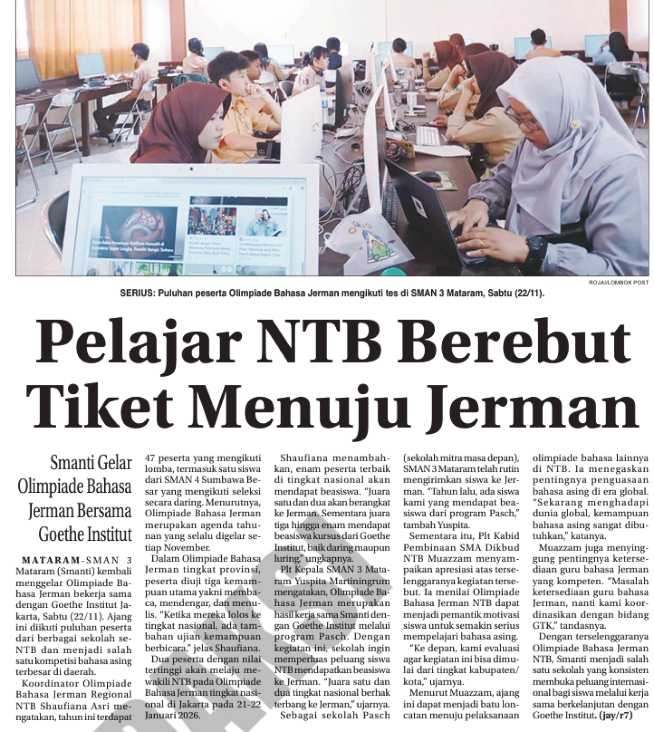 PELAJAR NTB BEREBUT TIKET MENUJU JERMAN