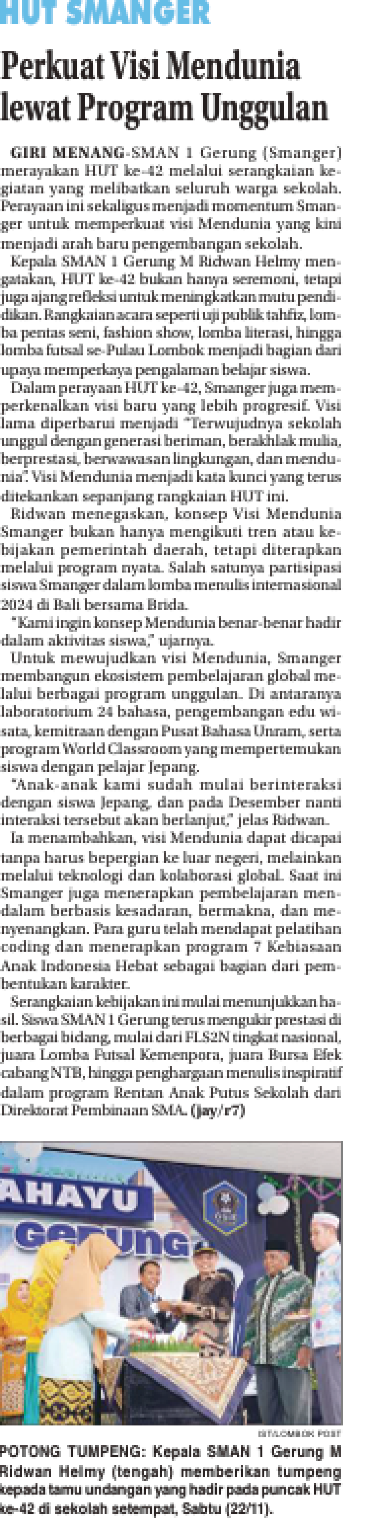PERKUAT ISI MENDUNIA LEWAT PROGRAM UNGGULAN
