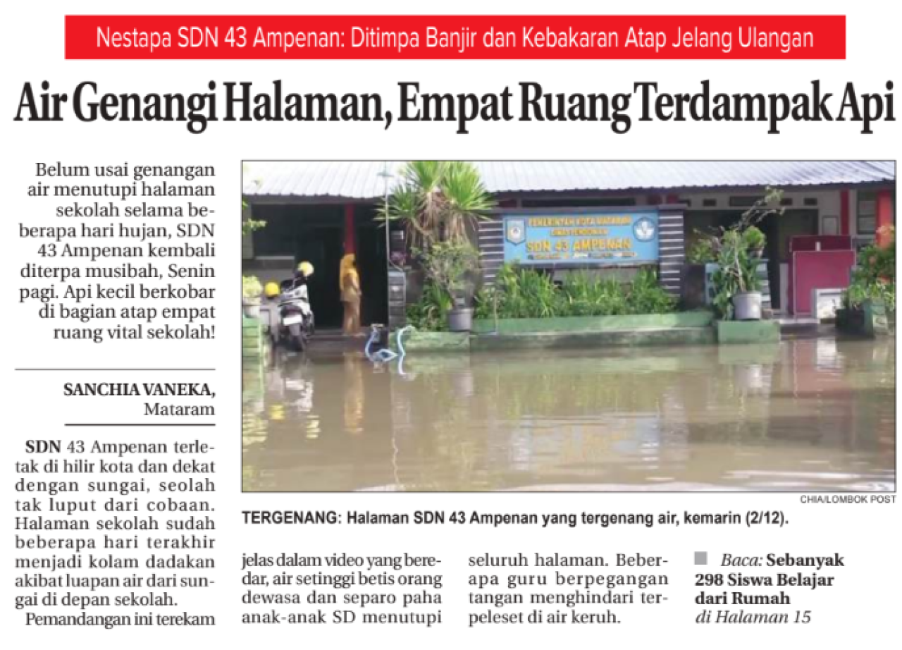 Air Genangi Halaman, Empat Ruang Terdampak Api
