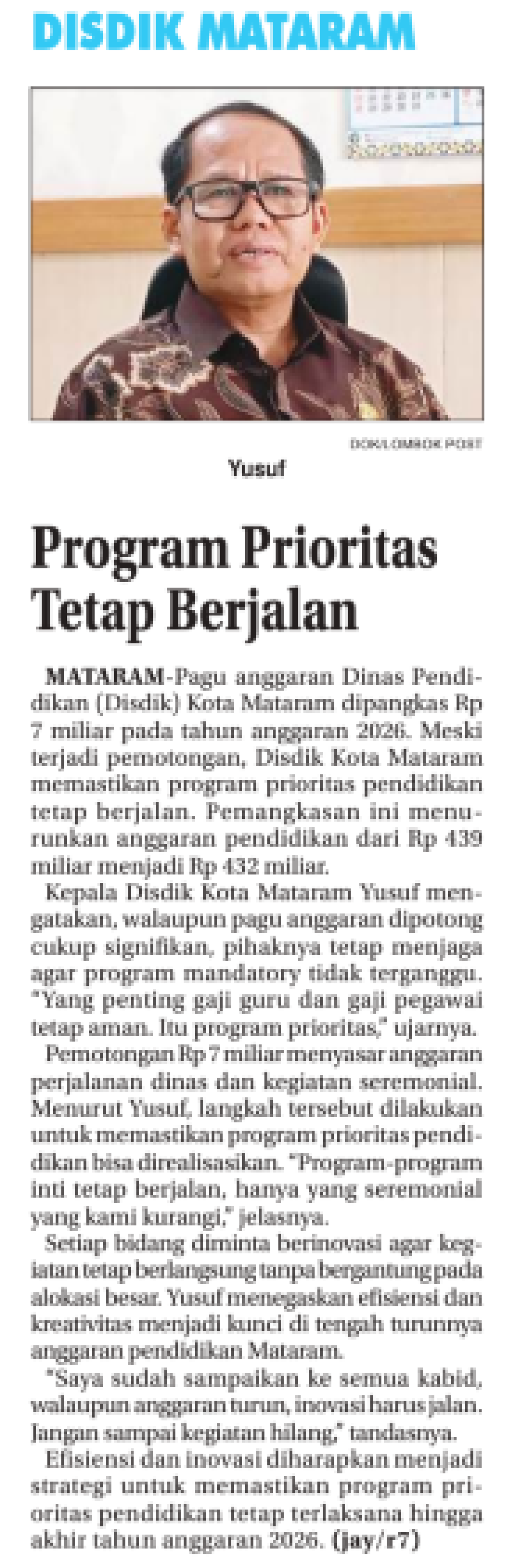 Program Prioritas Tetap Berjalan