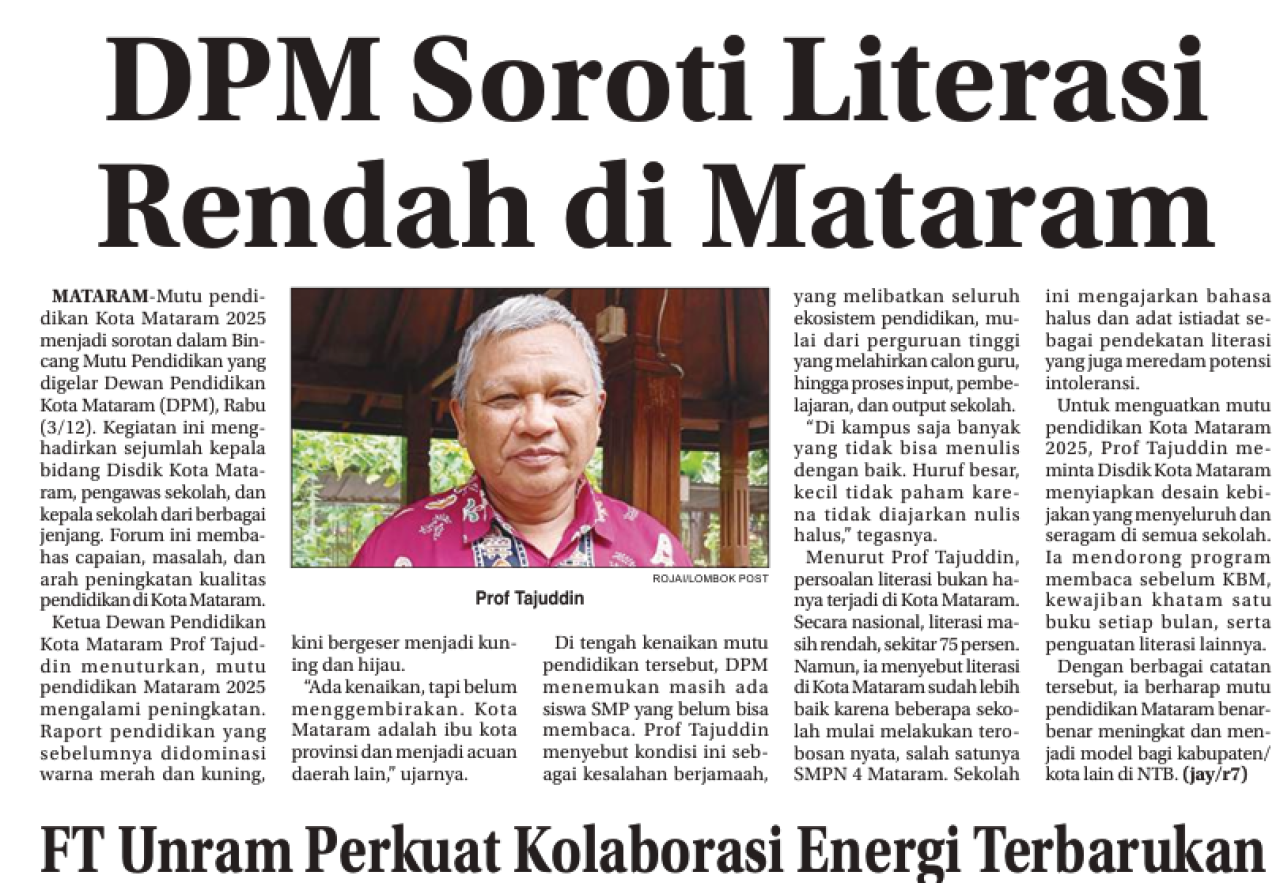 DPM Soroti Literasi Rendah di Mataram