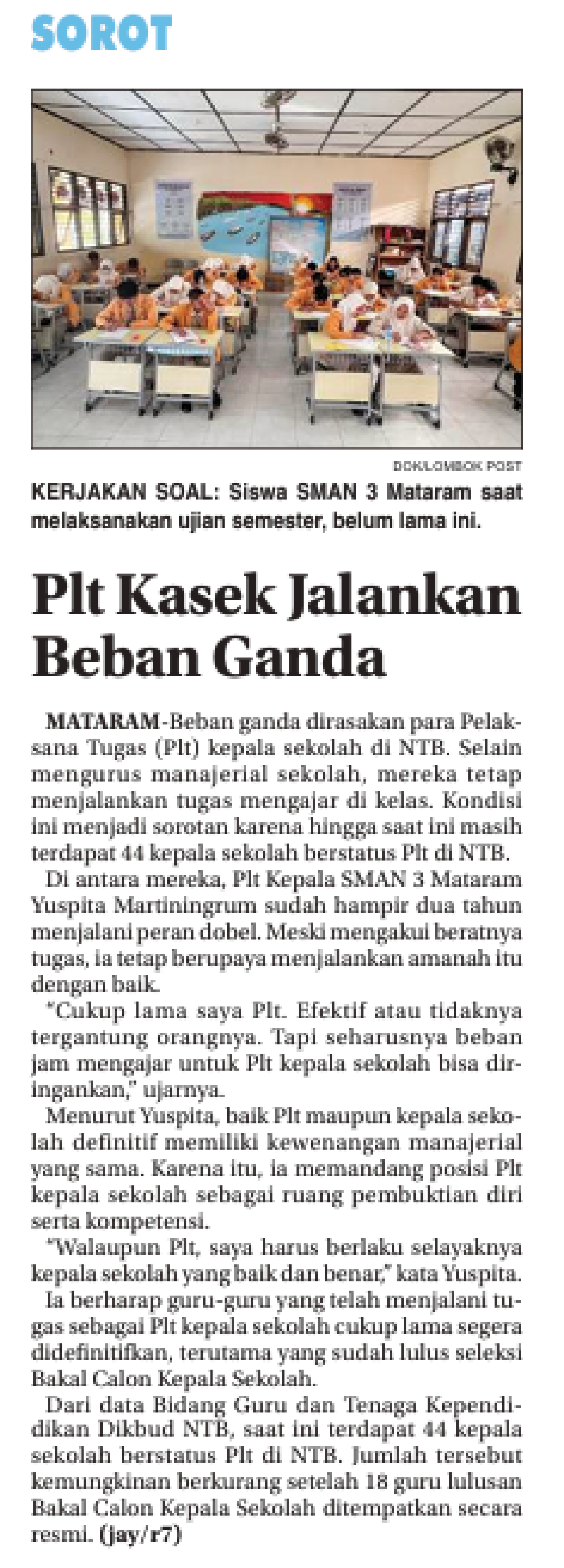 Plt Kasek Jalankan Beban Ganda