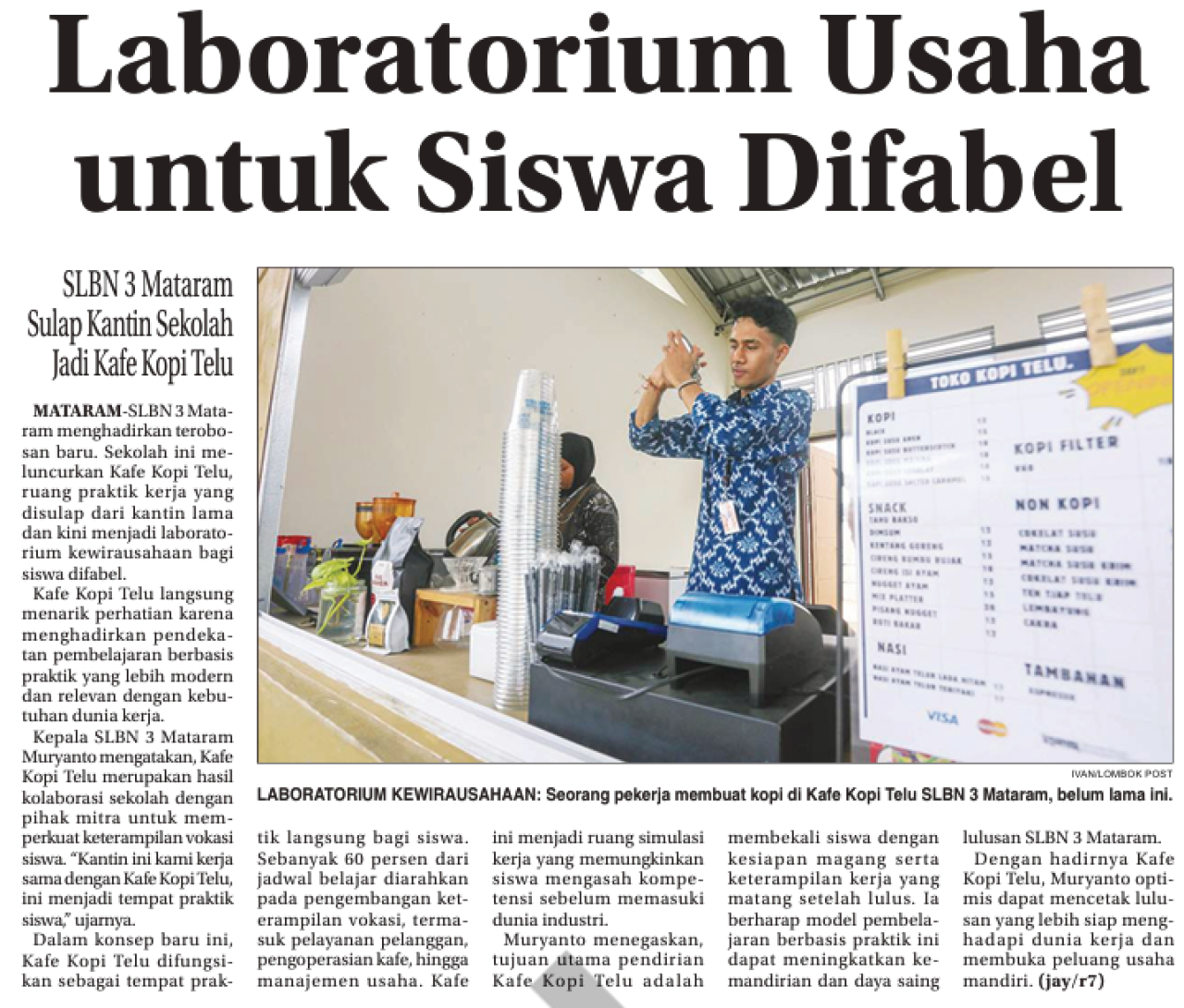Laboratorium Usaha untuk Siswa Difabel