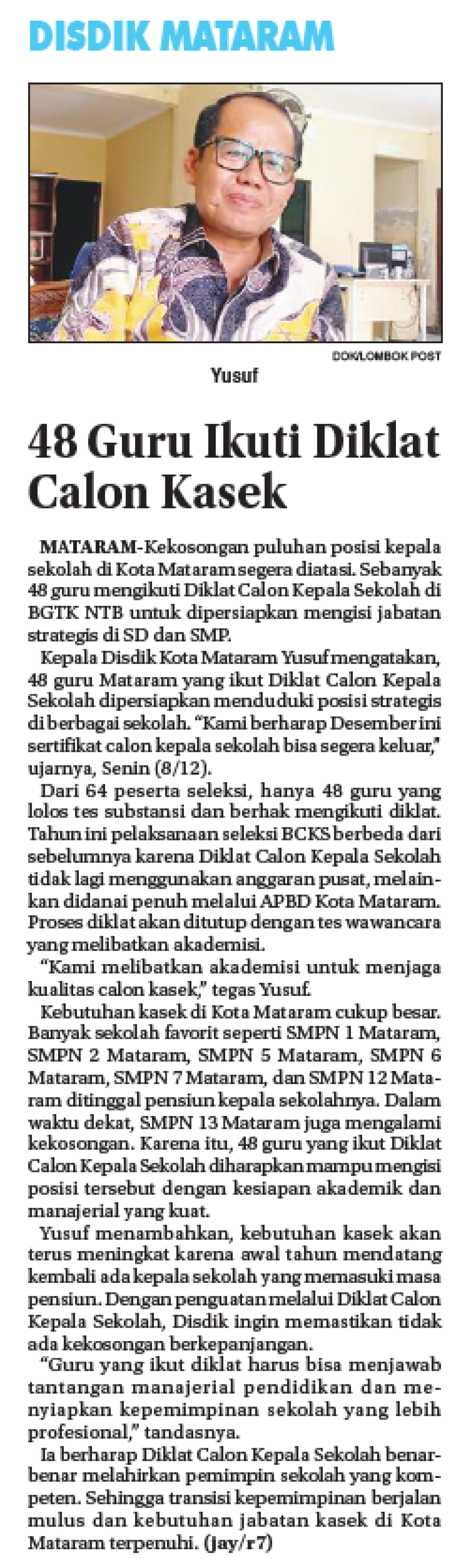 48 Guru Ikuti Diklat Calon Kasek