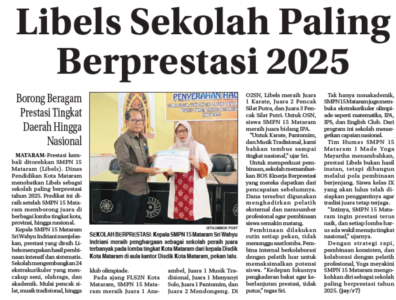 Libels Sekolah Paling Berprestasi 2025