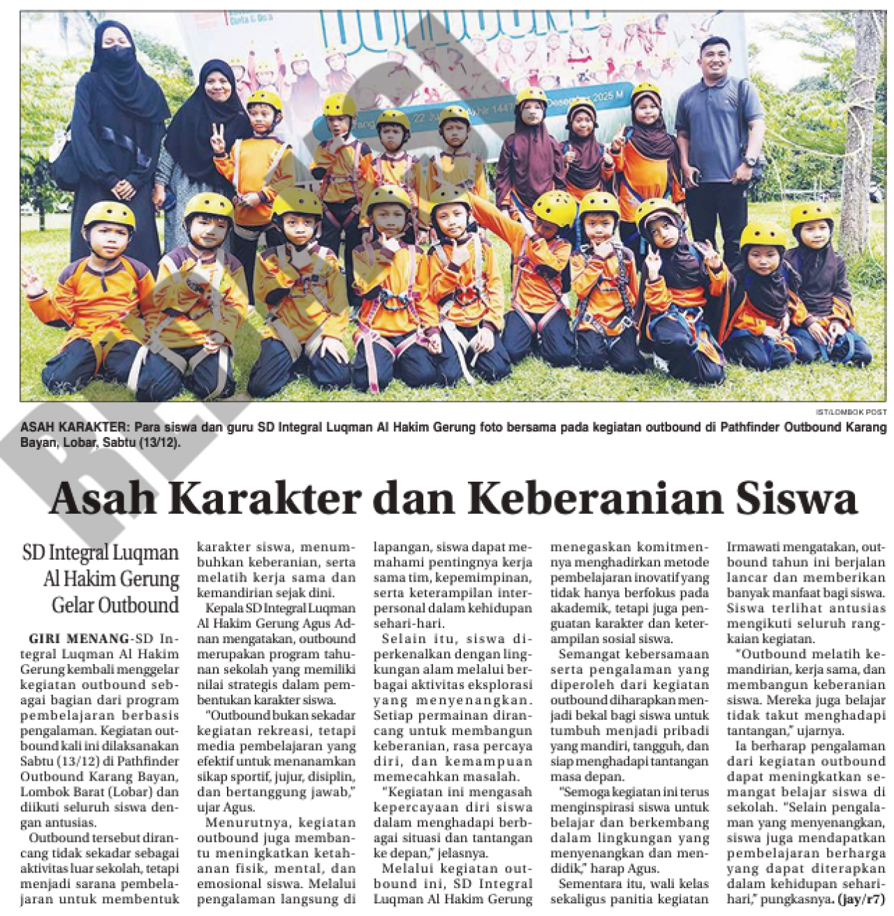 Asah Karakter dan Keberanian Siswa