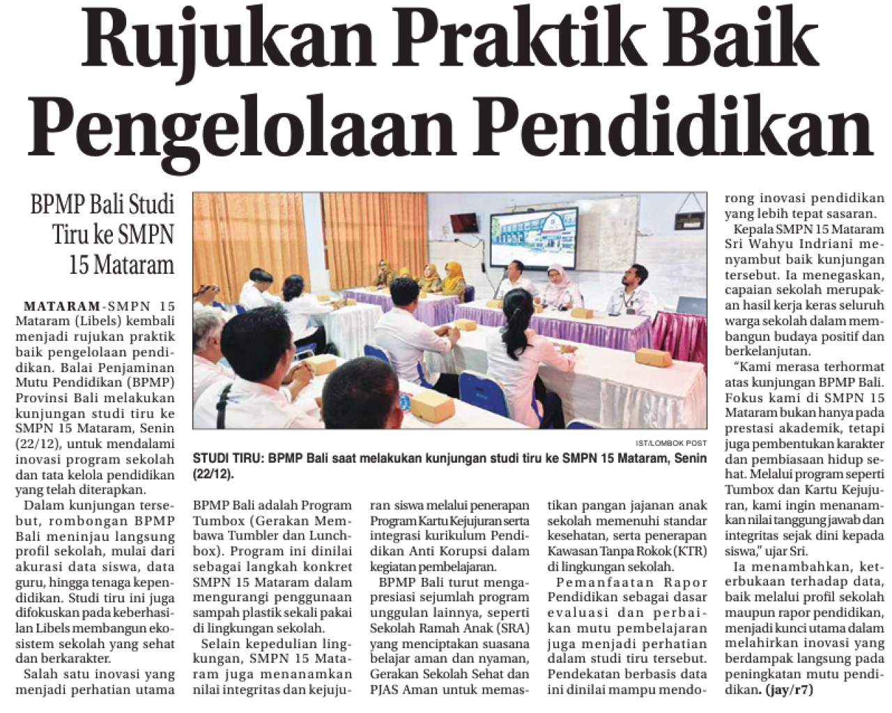 Rujukan Praktik Baik Pengelolaan Pendidikan