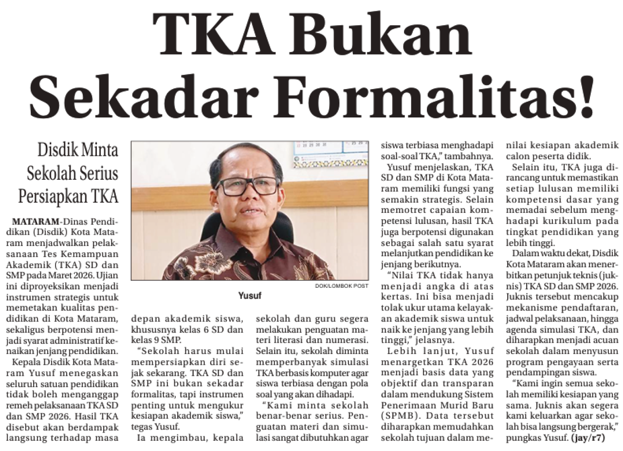TKA Bukan Sekadar Formalitas!