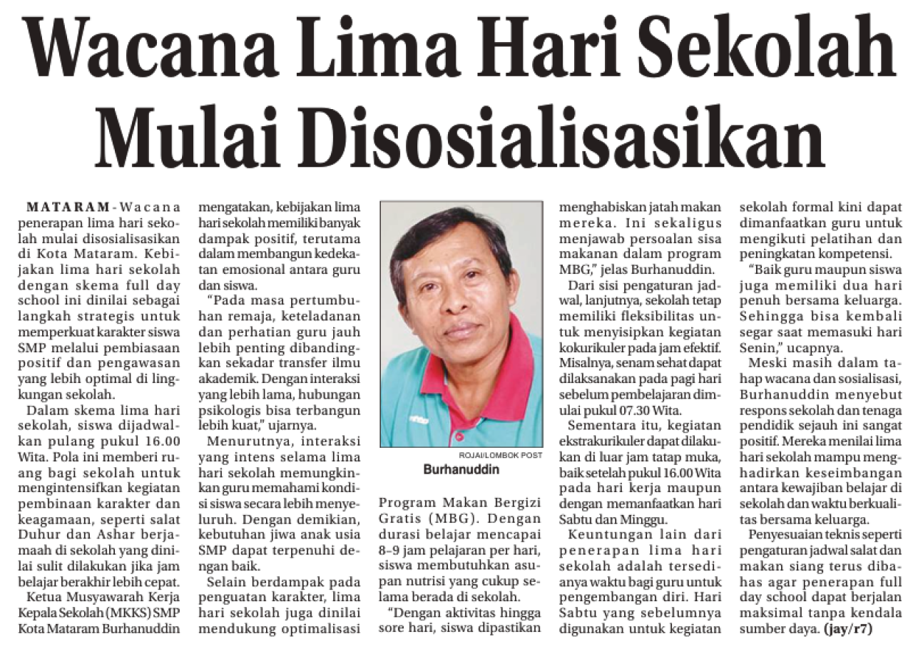 Wacana Lima Hari Sekolah Mulai Disosialisasikan