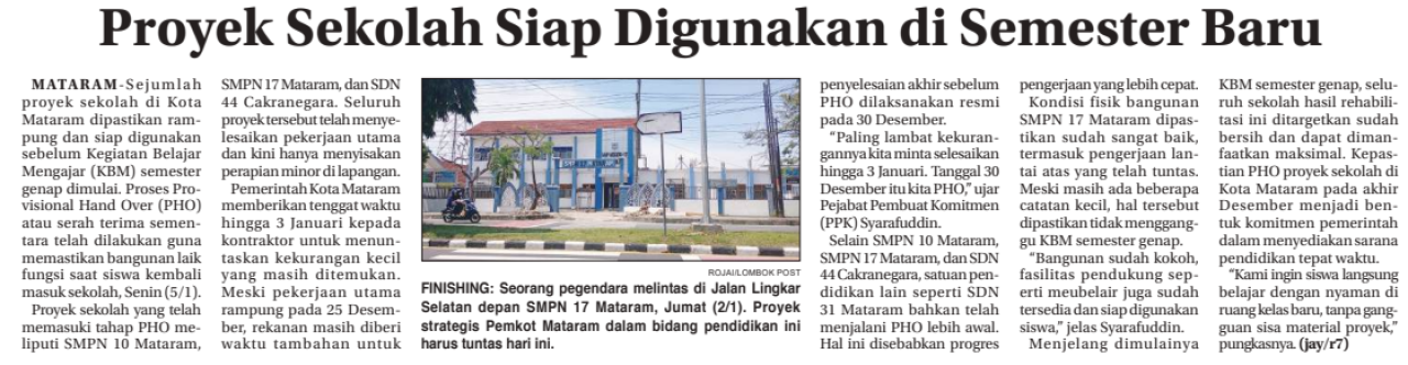 Proyek Sekolah Siap Digunakan di Semester Baru