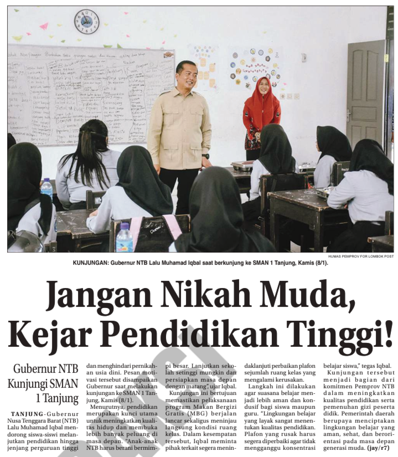 Jangan Nikah Muda, Kejar Pendidikan Tinggi!