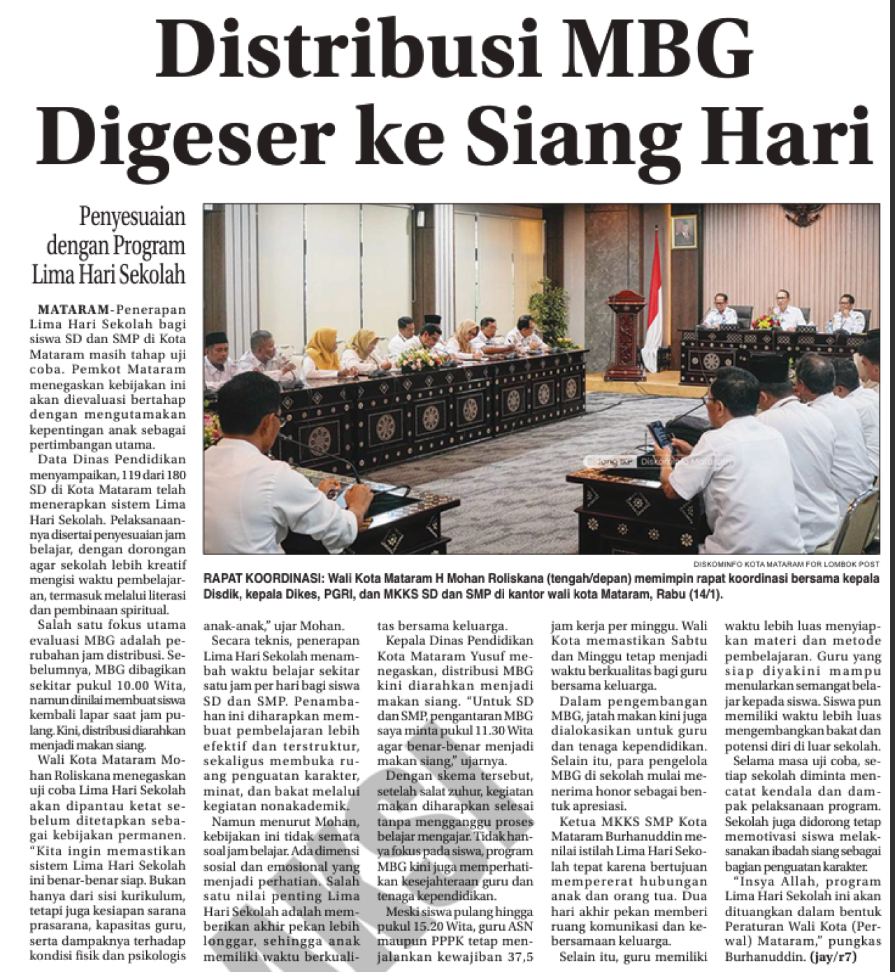 Distribusi MBG Digeser ke Siang Hari