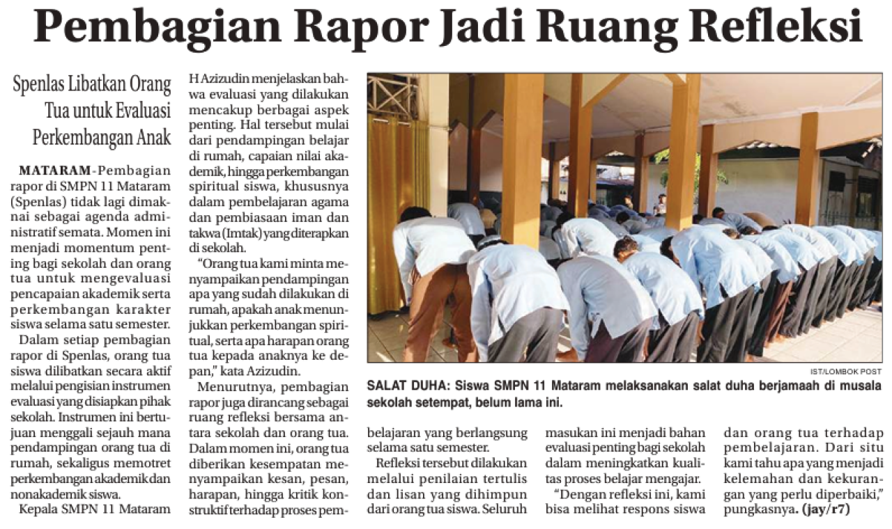 Pembagian Rapor Jadi Ruang Refleksi