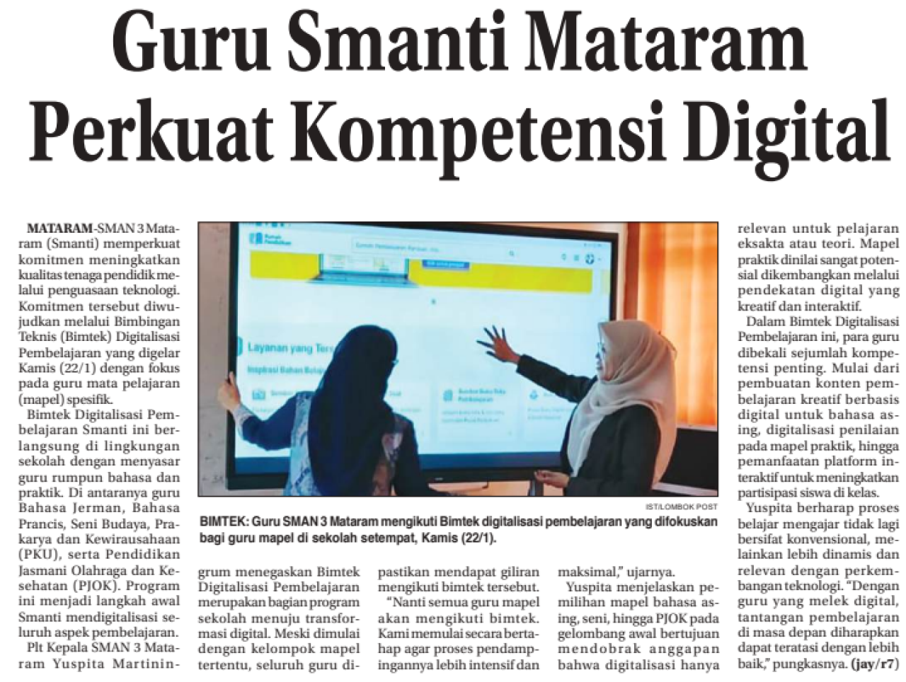 Guru Smanti Mataram Perkuat Kompetensi Digital
