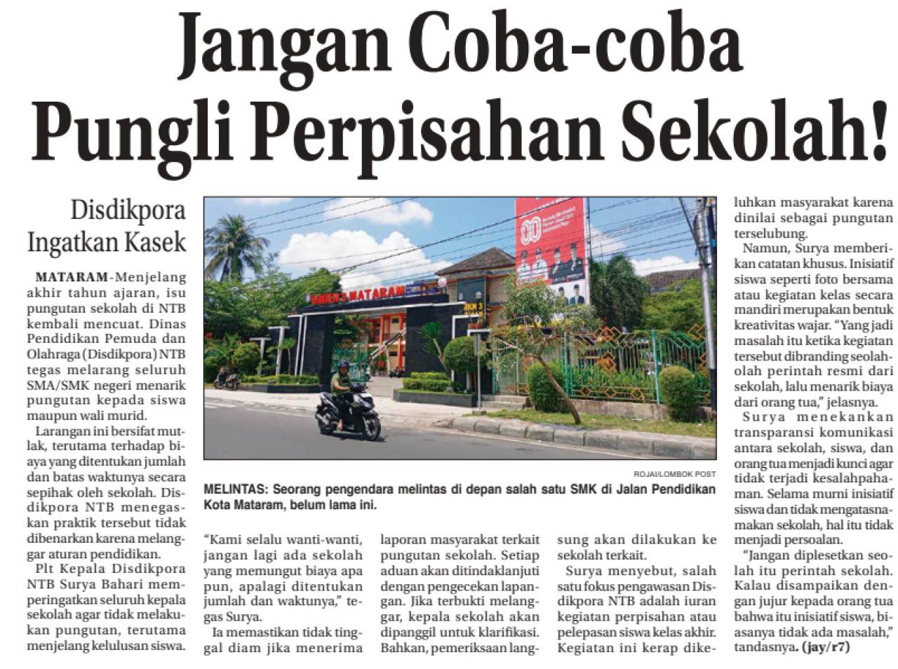 Jangan Coba-Coba Pungli Perpisahan Sekolah!