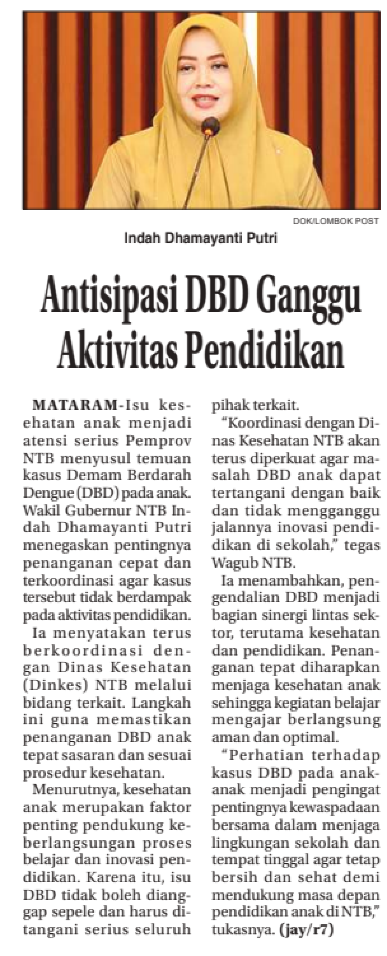 Antisipasi DBD Ganggu Aktivitas Pendidikan