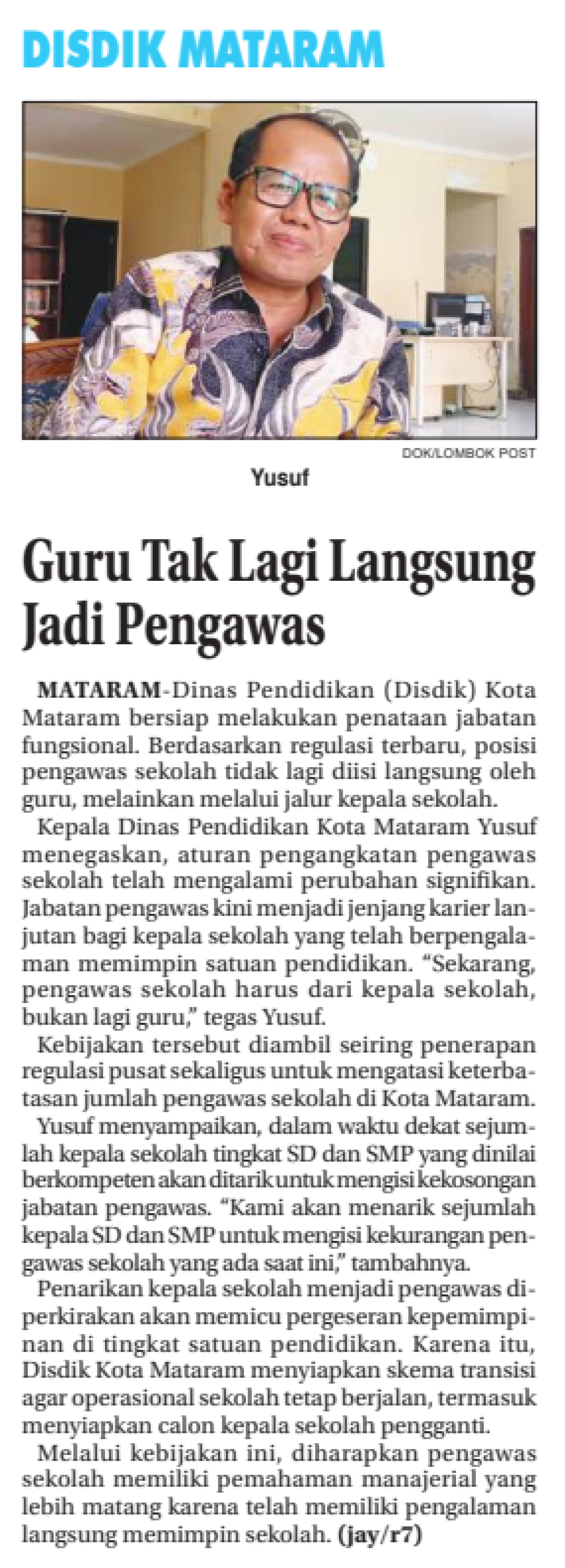 Guru Tak Lagi Langsung Jadi Pengawas