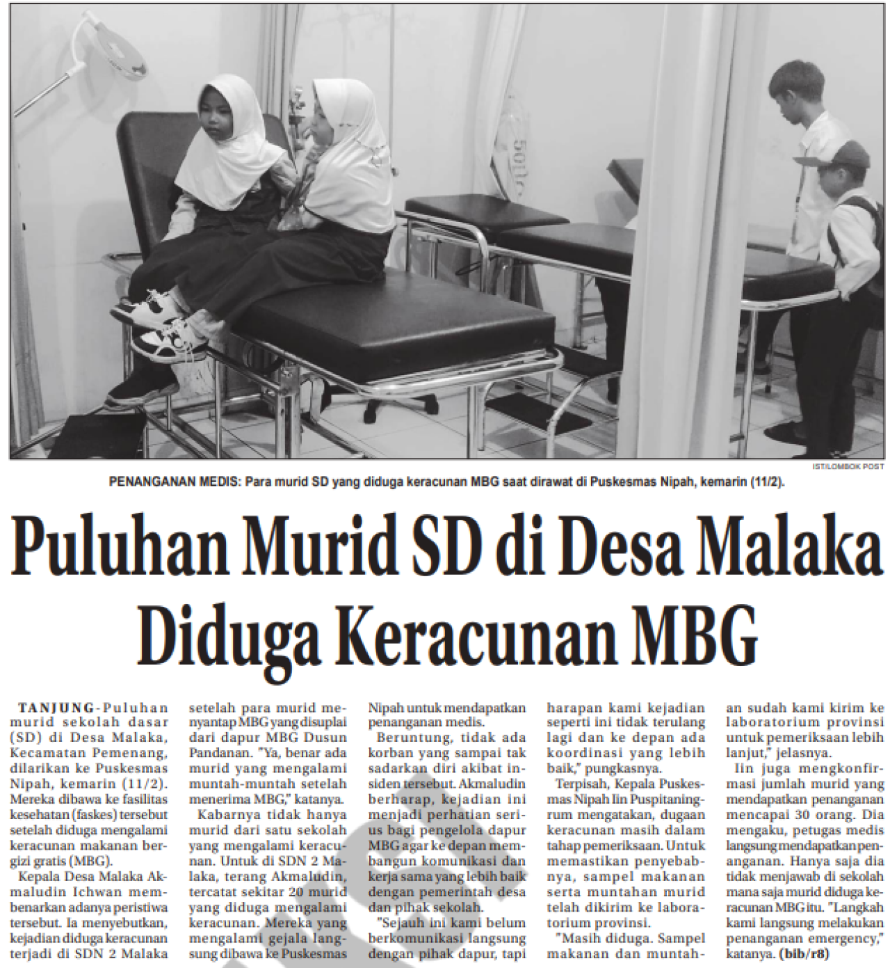 Puluhan Murid SD di Desa Malaka Diduga Keracunan MBG