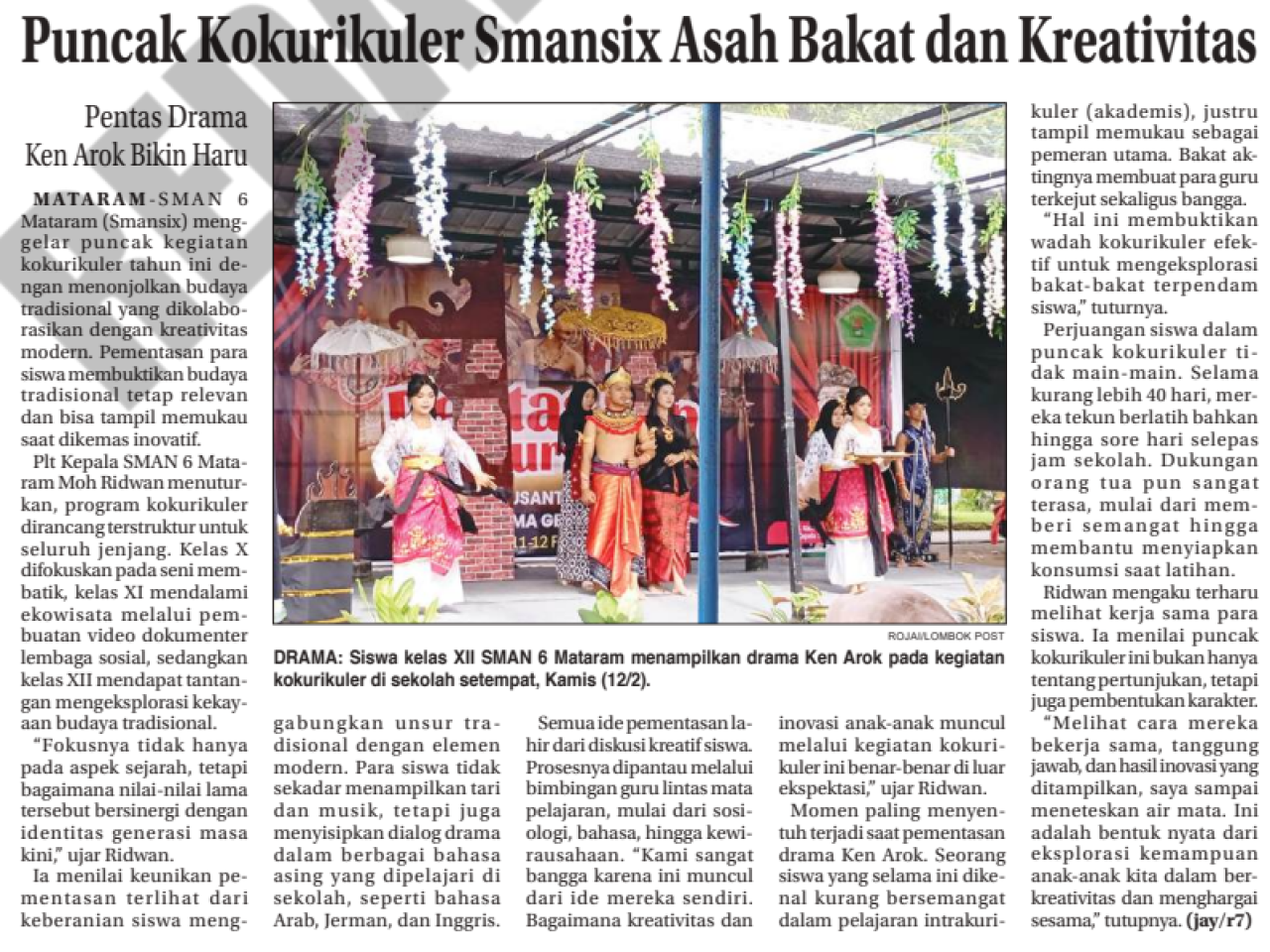 Puncak Kokurikuler Smansix Asah Bakat dan Kreativitas