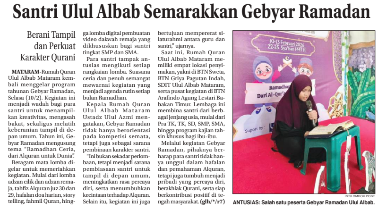 Santri Ulul Albab Semarakkan Gebyar Ramadan