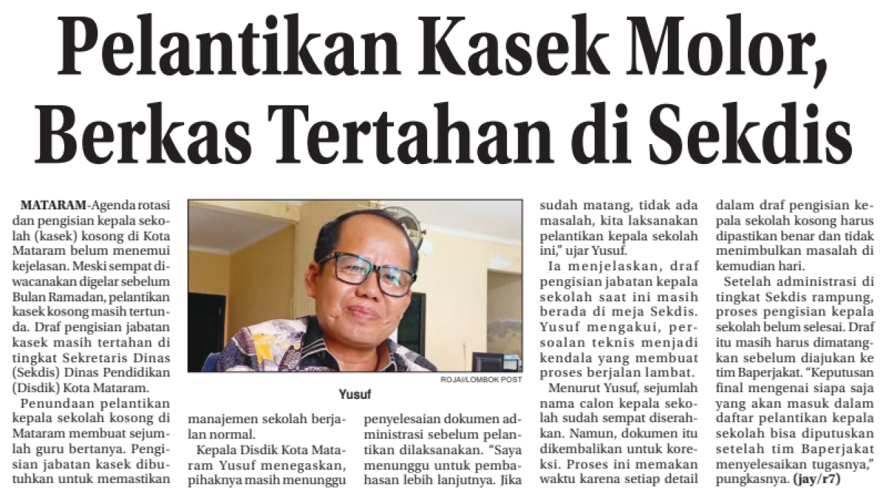 Pelantikan Kasek Molor, Berkas Tertahan di Sekdis