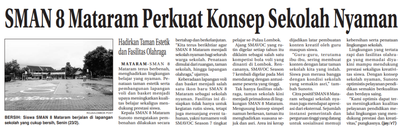 SMAN 8 Mataram Perkuat Konsep Sekolah Nyaman