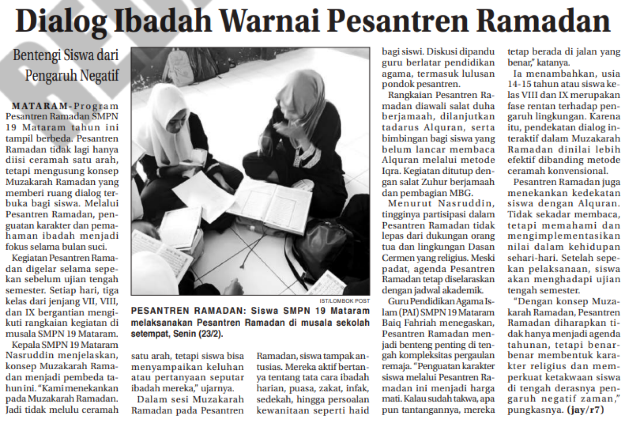 Dialog Ibadah Warnai Pesantren Ramadan