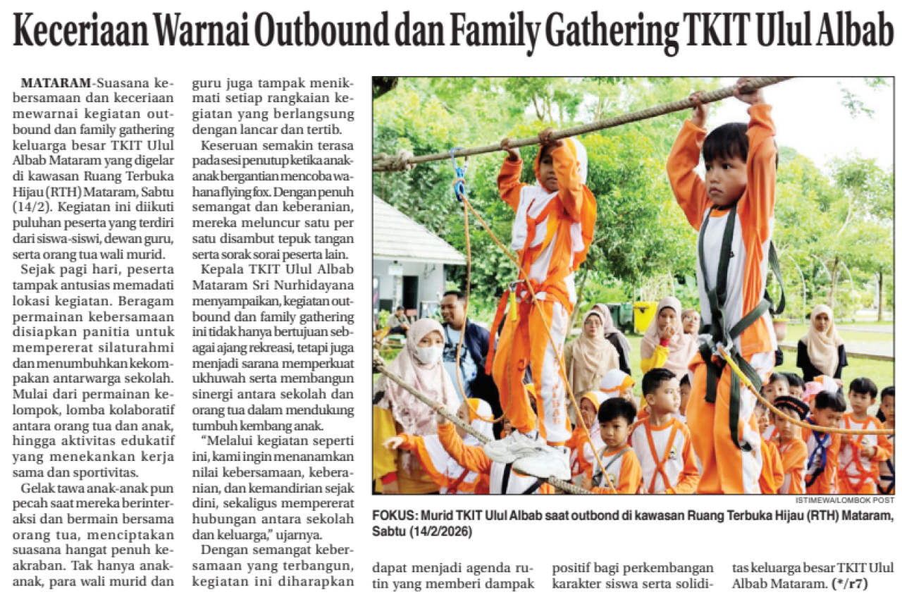 Keceriaan Warnai Outbound dan Family Gathering TKIT Ulul Albab