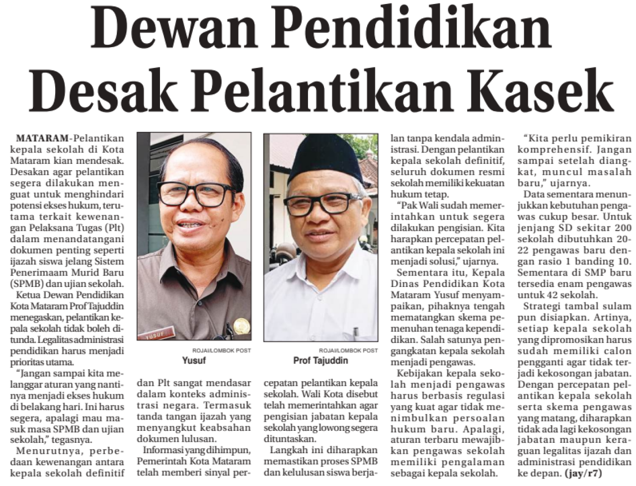 Dewan Pendidikan Desak Pelantikan Kasek