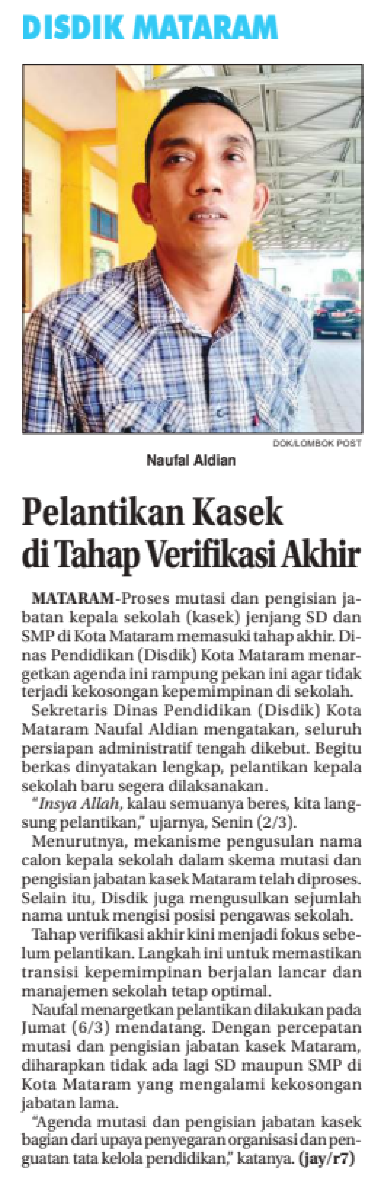 Pelantikan Kasek di Tahap Verifikasi Akhir