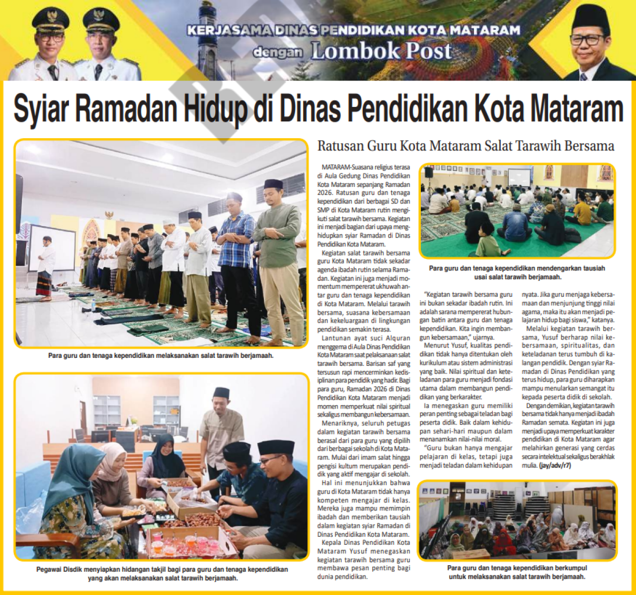 Syiar Ramadan Hidup di Dinas Pendidikan Kota Mataram