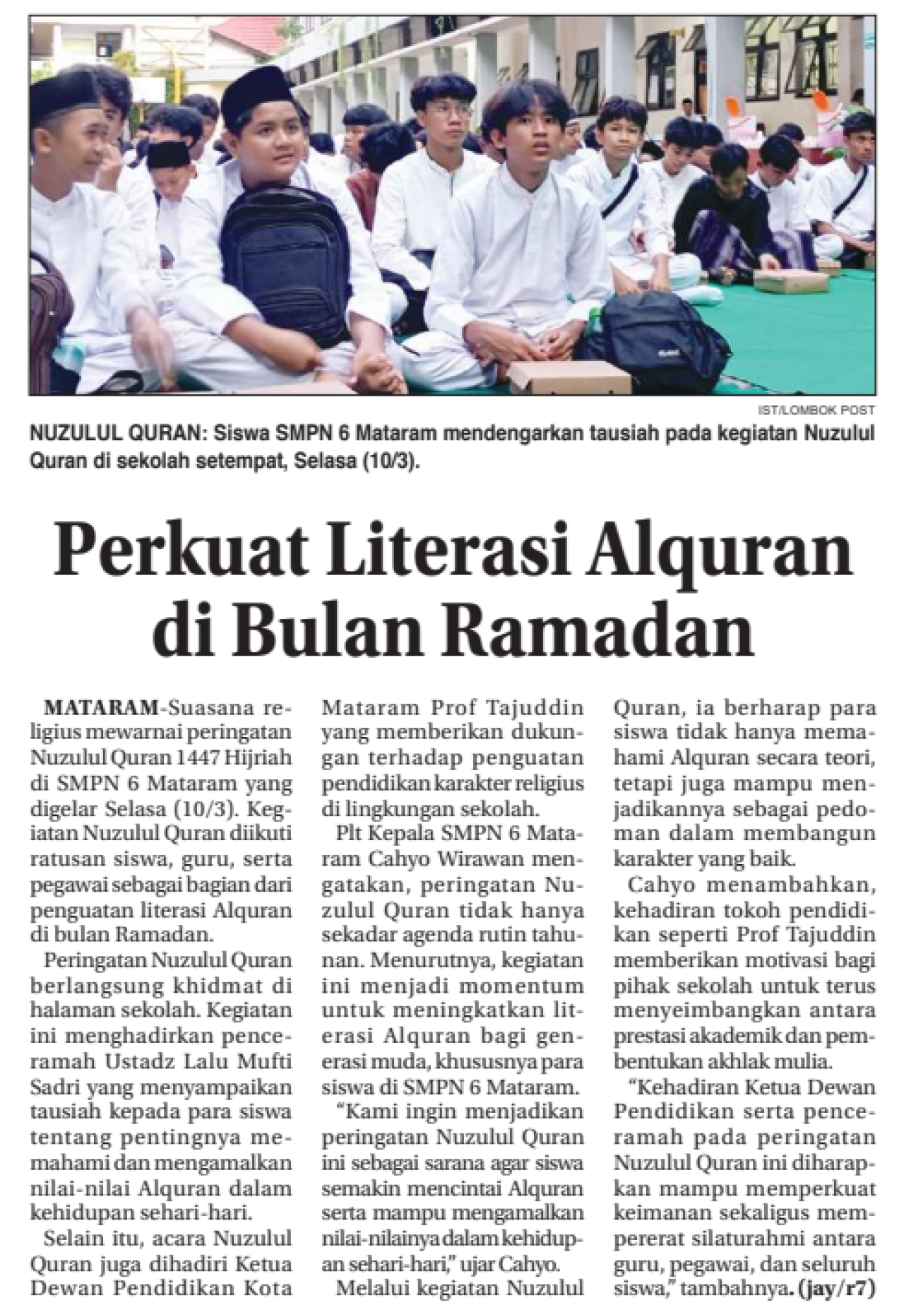Perkuat Literasi Alquran di Bulan Ramadan