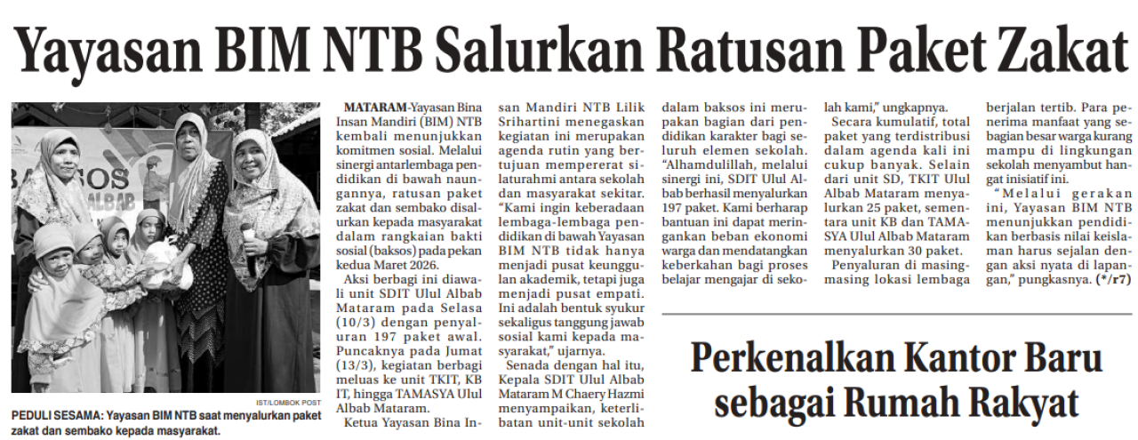 Yayasan BIM NTB Saurkan Ratusan Paket Zakat